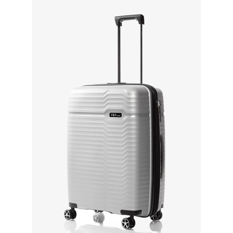Suitcase V&V Travel Summer Brave 8018-65 Silver