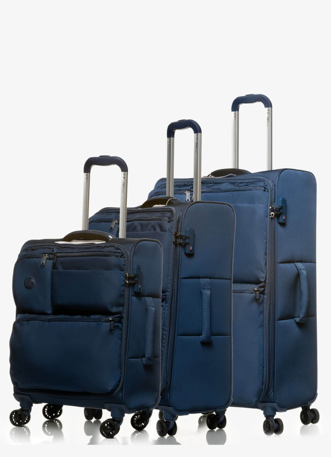 Set of 3 Suitcases V&V Travel One Life 8024 - 3 Piece Set - Blue