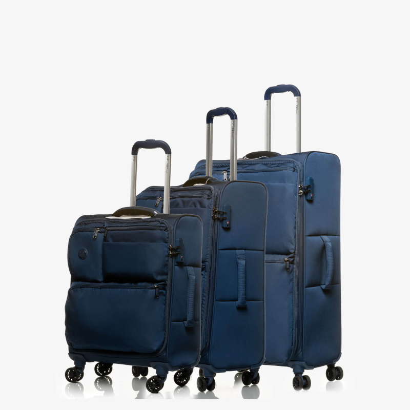 Set of 3 Suitcases V&V Travel One Life 8024 - 3 Piece Set - Blue