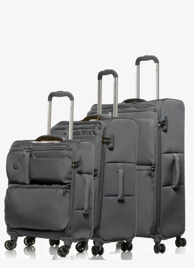 Set of 3 Suitcases V&V Travel One Life 8024 - 3 Piece Set - Grey
