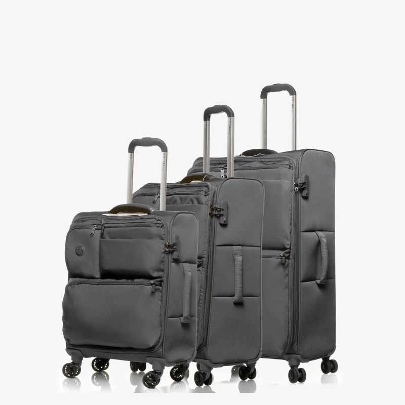 Set of 3 Suitcases V&V Travel One Life 8024 - 3 Piece Set - Grey