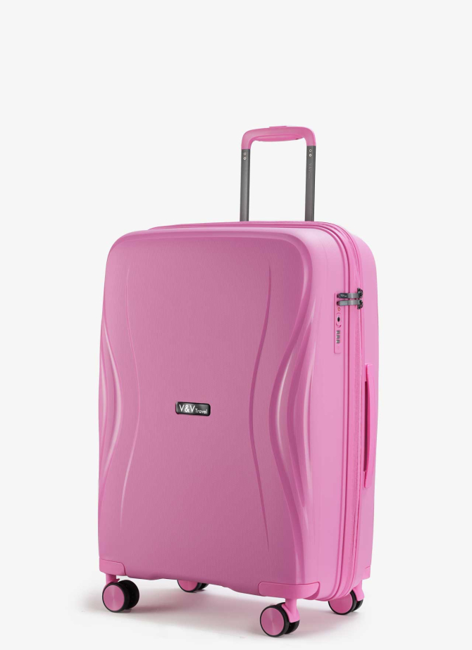 Walizka V&V Travel  Flash light 2.0 8019.2 - 65 pink