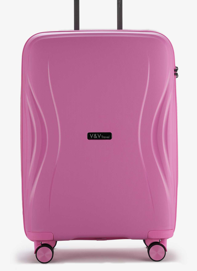 Walizka V&V Travel  Flash light 2.0 8019.2 - 65 pink