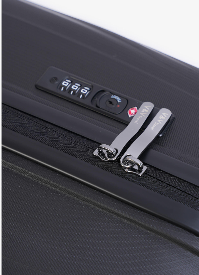 Set of 3 Suitcases V&V Travel  Flash light 2.0 8019.2 - 3 Piece Set - Black