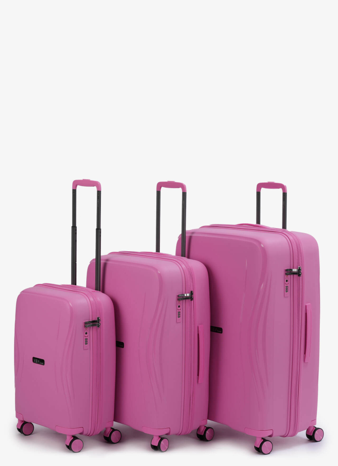 Набір з 3 валіз V&V Travel  Flash light 8019.2 - 3 Piece Set - Pink