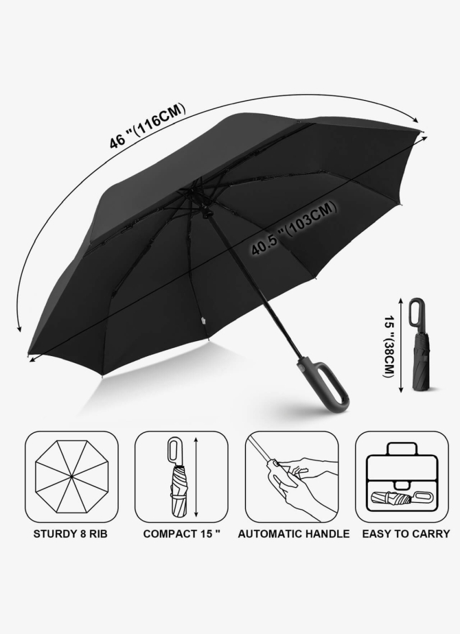 Umbrella V&V Accessories 75 Black