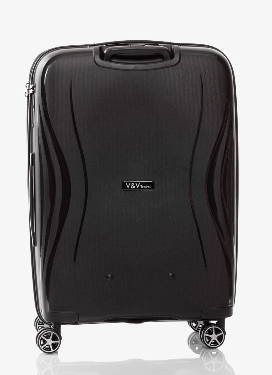Suitcase V&V Travel Flash Light 8019 65cm Black