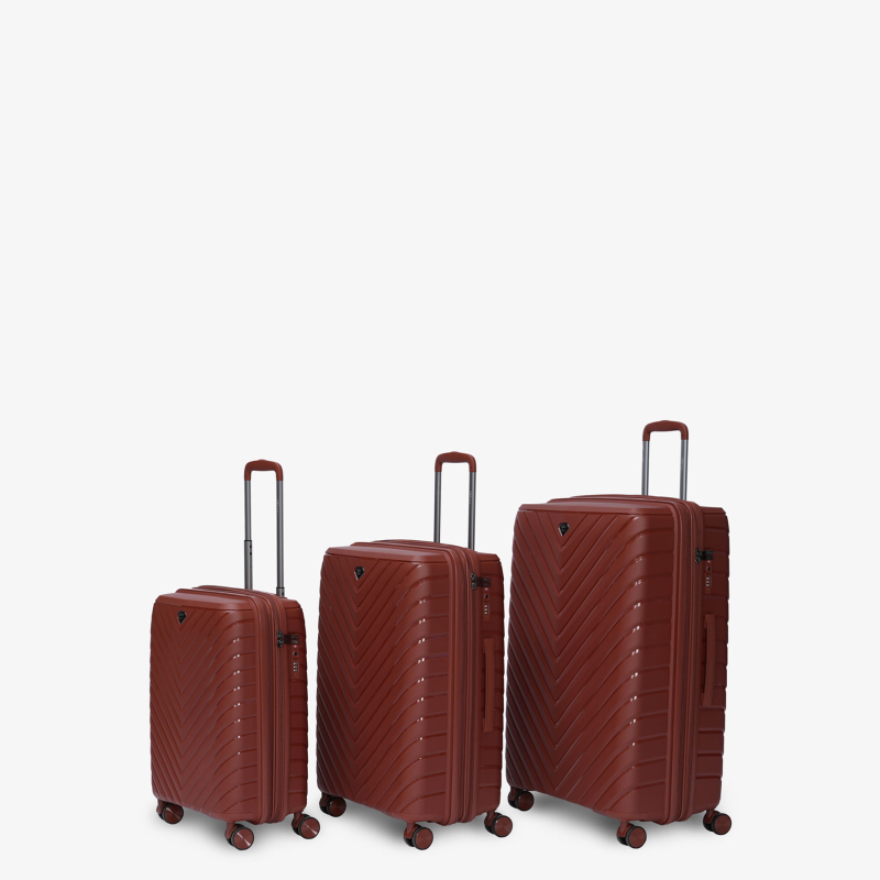 Набір з 3 валіз V&V Travel Invictus 8025 - Набір з 3 предметів - бордо