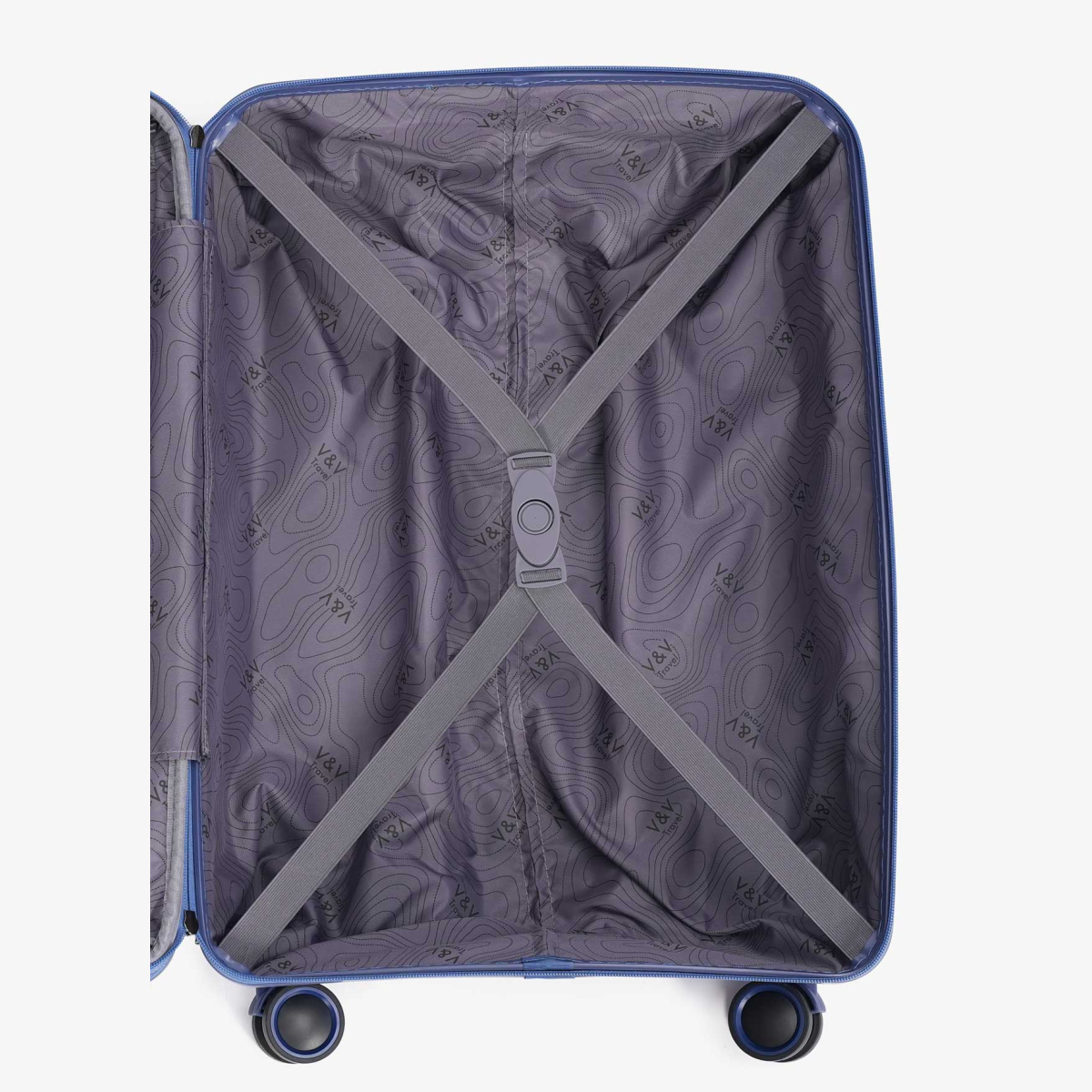Валіза V&V Travel Metallo 8023-55 Blue