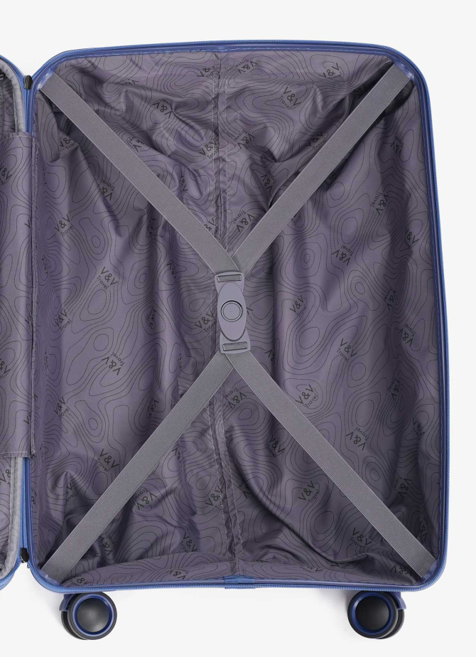 Suitcase V&V Travel Metallo 8023-55 Blue