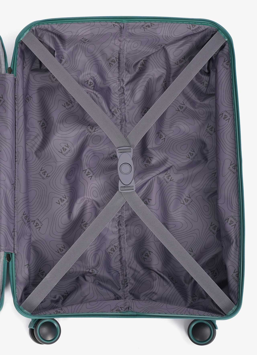 Walizka V&V Travel Metallo 8023-55 Green