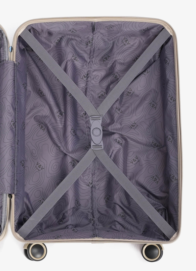 Suitcase V&V Travel Metallo 8023-65 Champagne