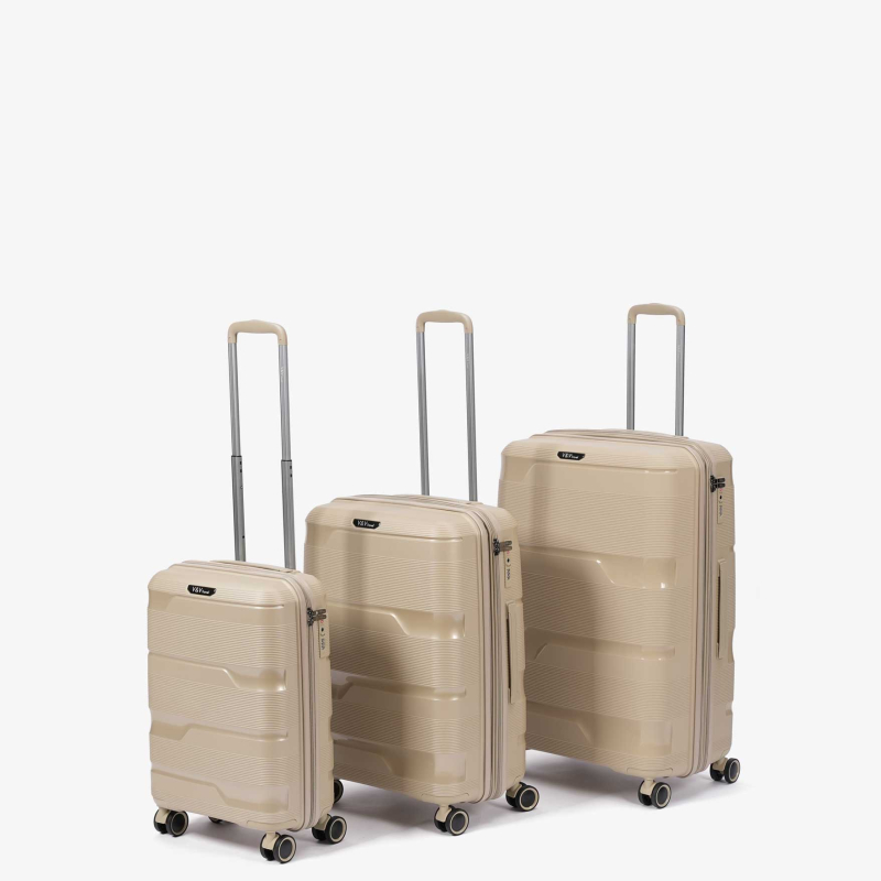 Набір з 3 Валіз V&V Travel Metallo 8023 - 3 Piece Set - Champagne