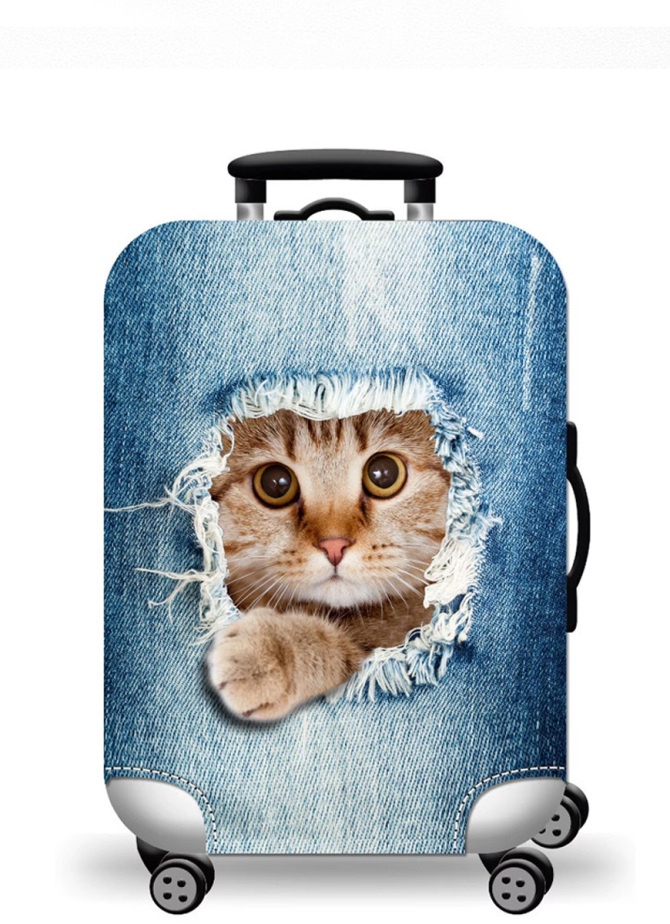 Чохол на валізу V&V Accessories Cover XL Blue cat
