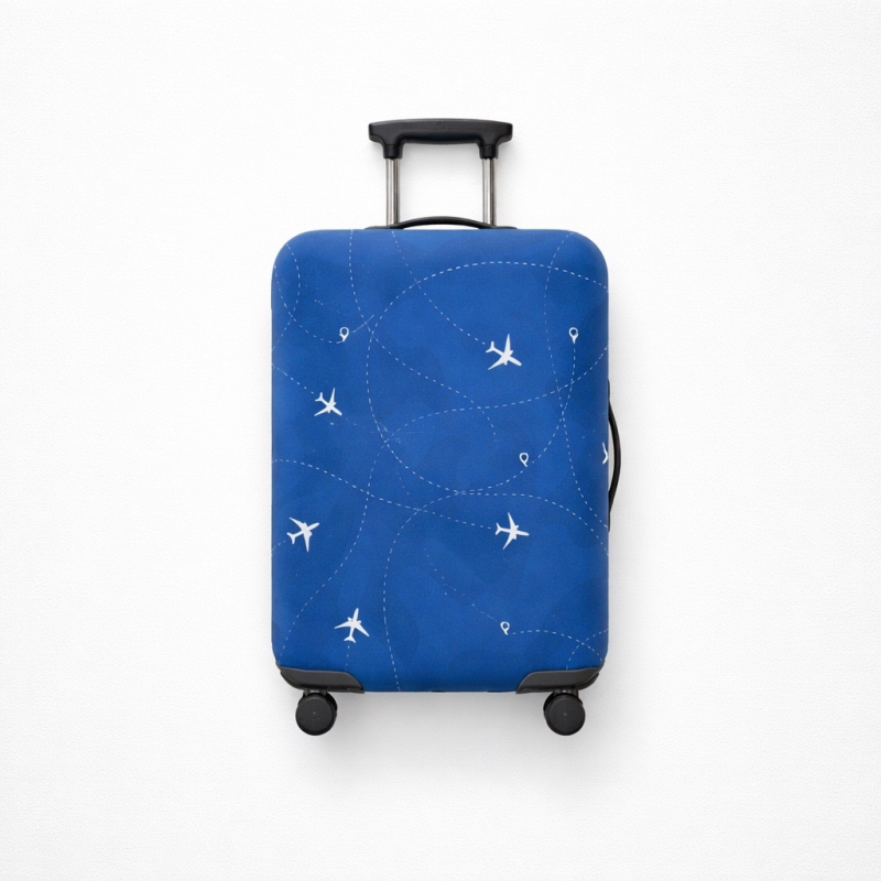 Cover for suitcase V&V Accessories Cover L Blue plane