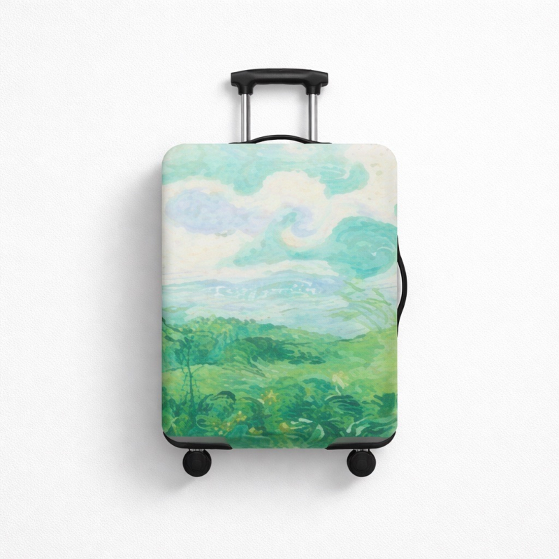 Pokrowiec na walizkę V&V Accessories Cover  L Green field