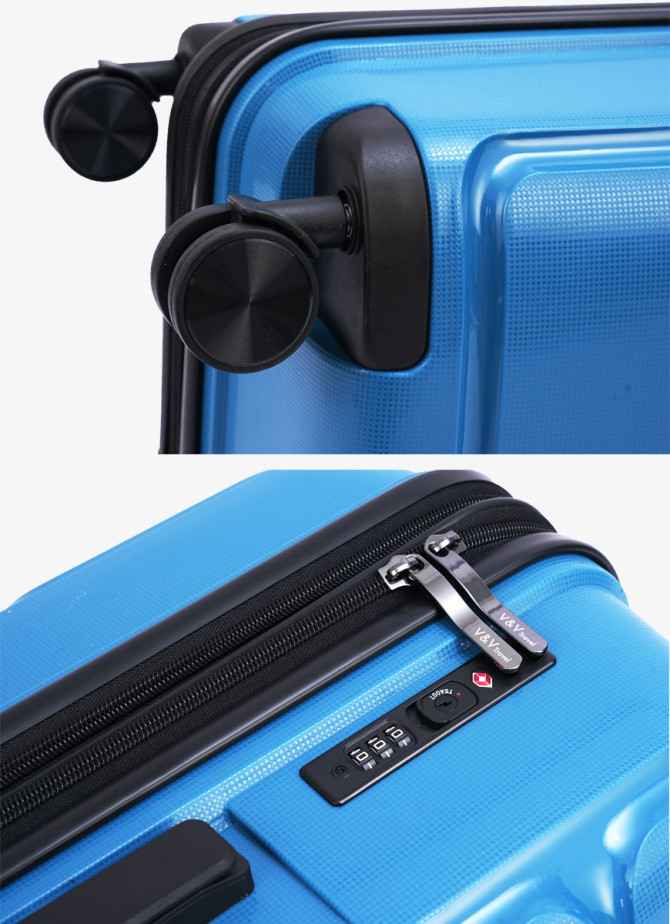 Suitcase V&V Travel Peace 8011-55 Blue