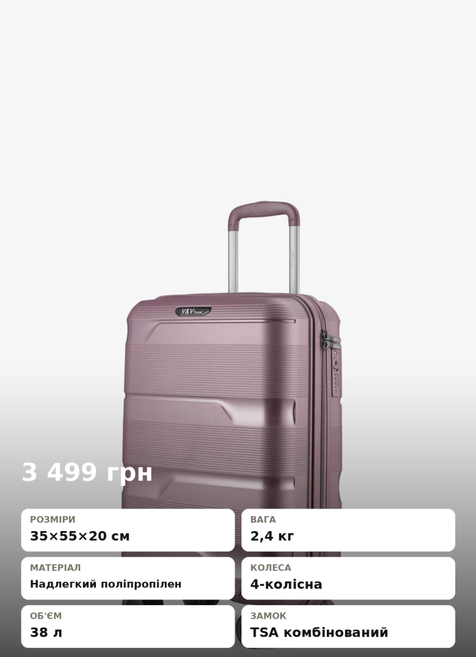 Walizka V&V Travel Metallo 8023-55 Violet