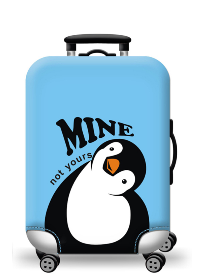 Чохол на валізу V&V Accessories Cover M blue penguin