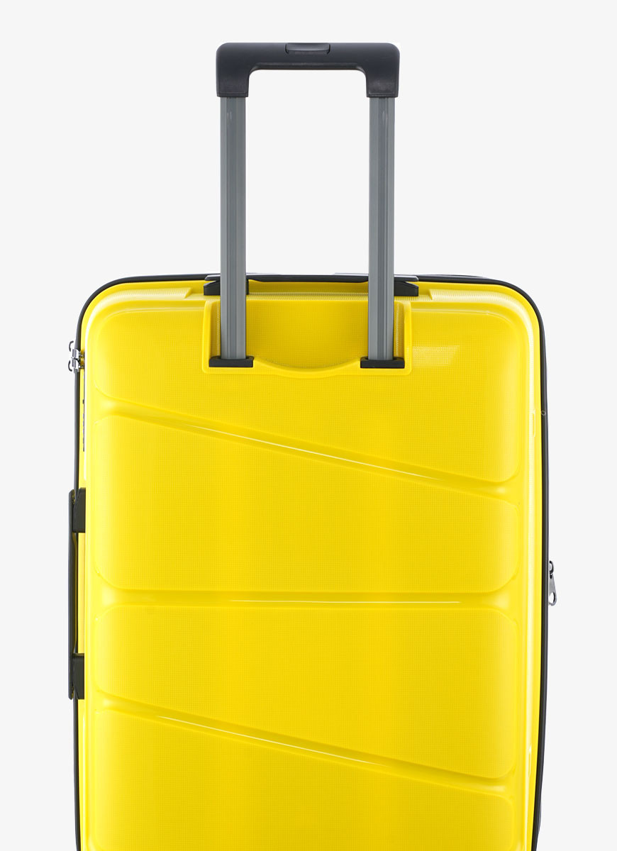 Yellow store travel suitcase