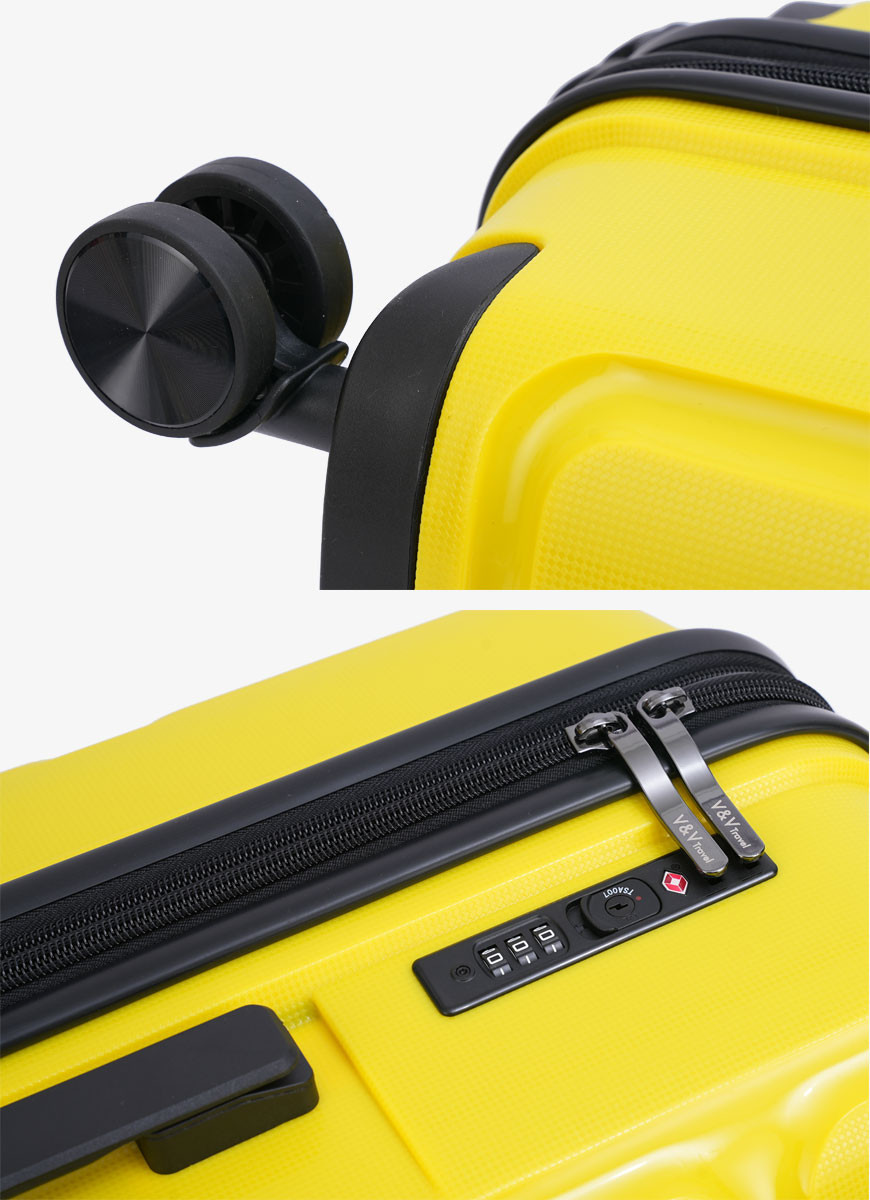 Suitcase V&V Travel Peace 8011-65 Yellow