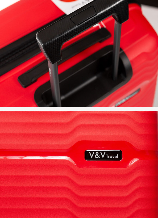 Set of 3 Suitcases V&V Travel Summer Brave 8018 - 3 Piece Set - Red