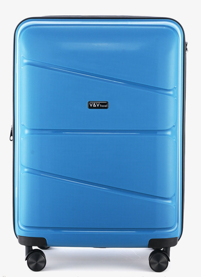 Set of 3 Suitcases V&V Travel Peace 8011 - 3 Piece Set - Blue