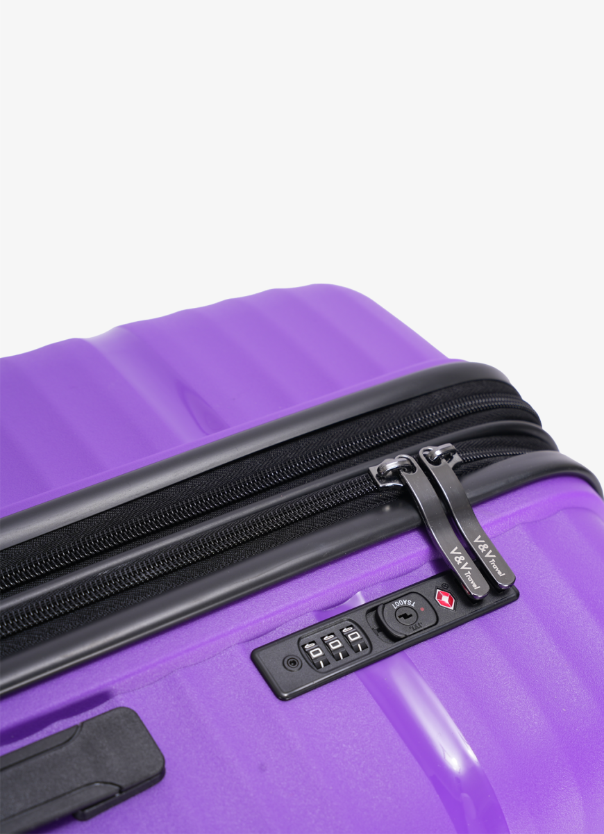 Purple suitcase discount