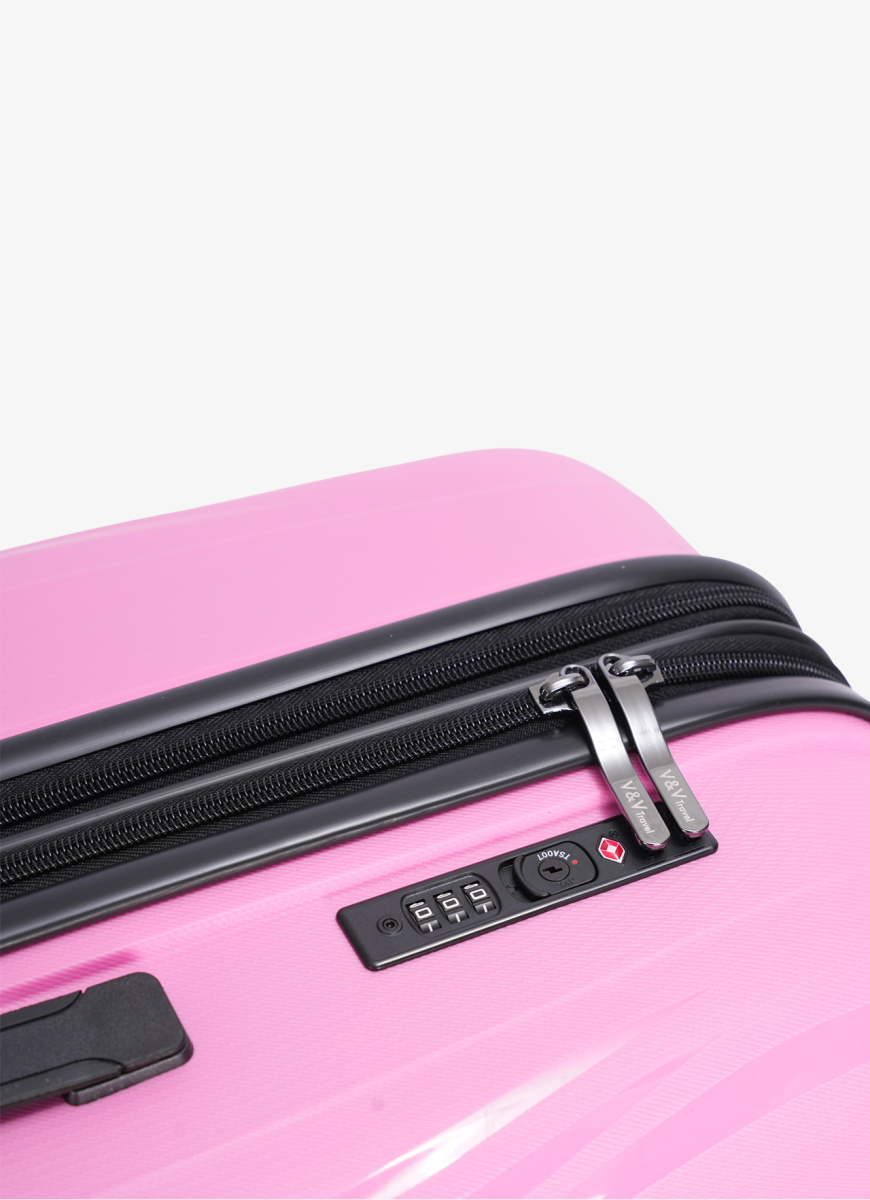 Suitcase V&V Travel Flash Light 8019-55 Pink