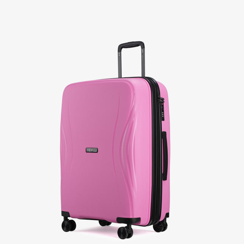 Suitcase V&V Travel Flash Light 8019-65 Pink