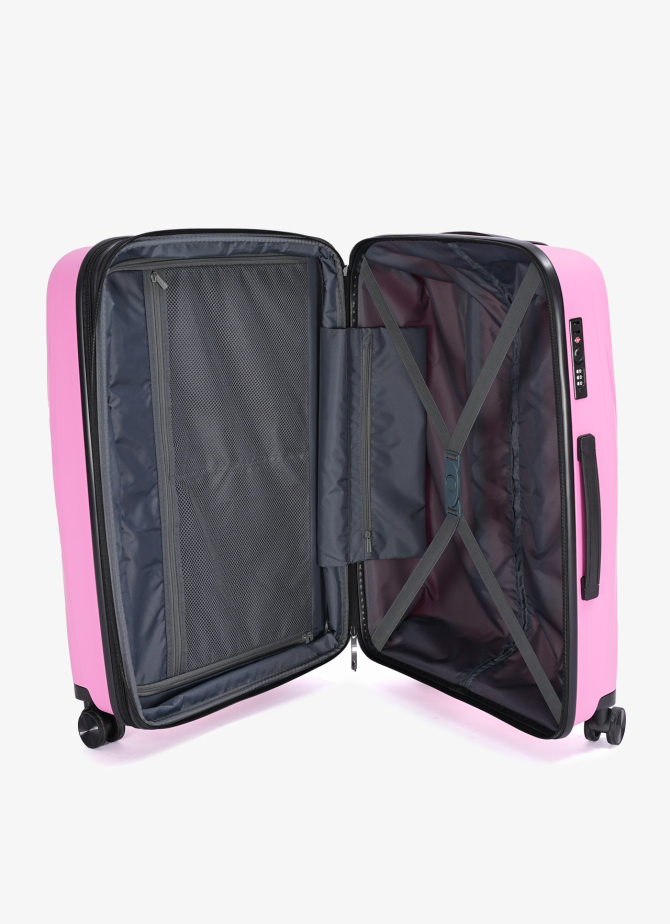 Set of 3 Suitcases V&V Travel Flash Light 8019 - 3 Piece Set - Pink