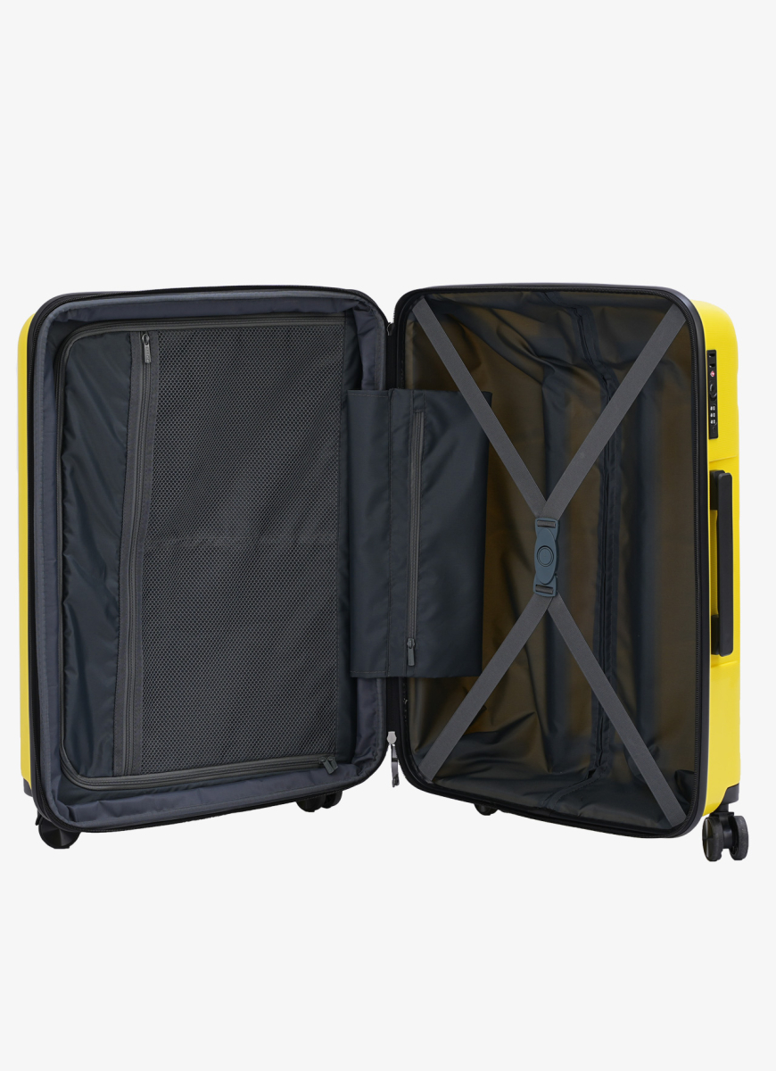 Set of 3 Suitcases and beauty case V&V Travel Peace 8011 - Yellow