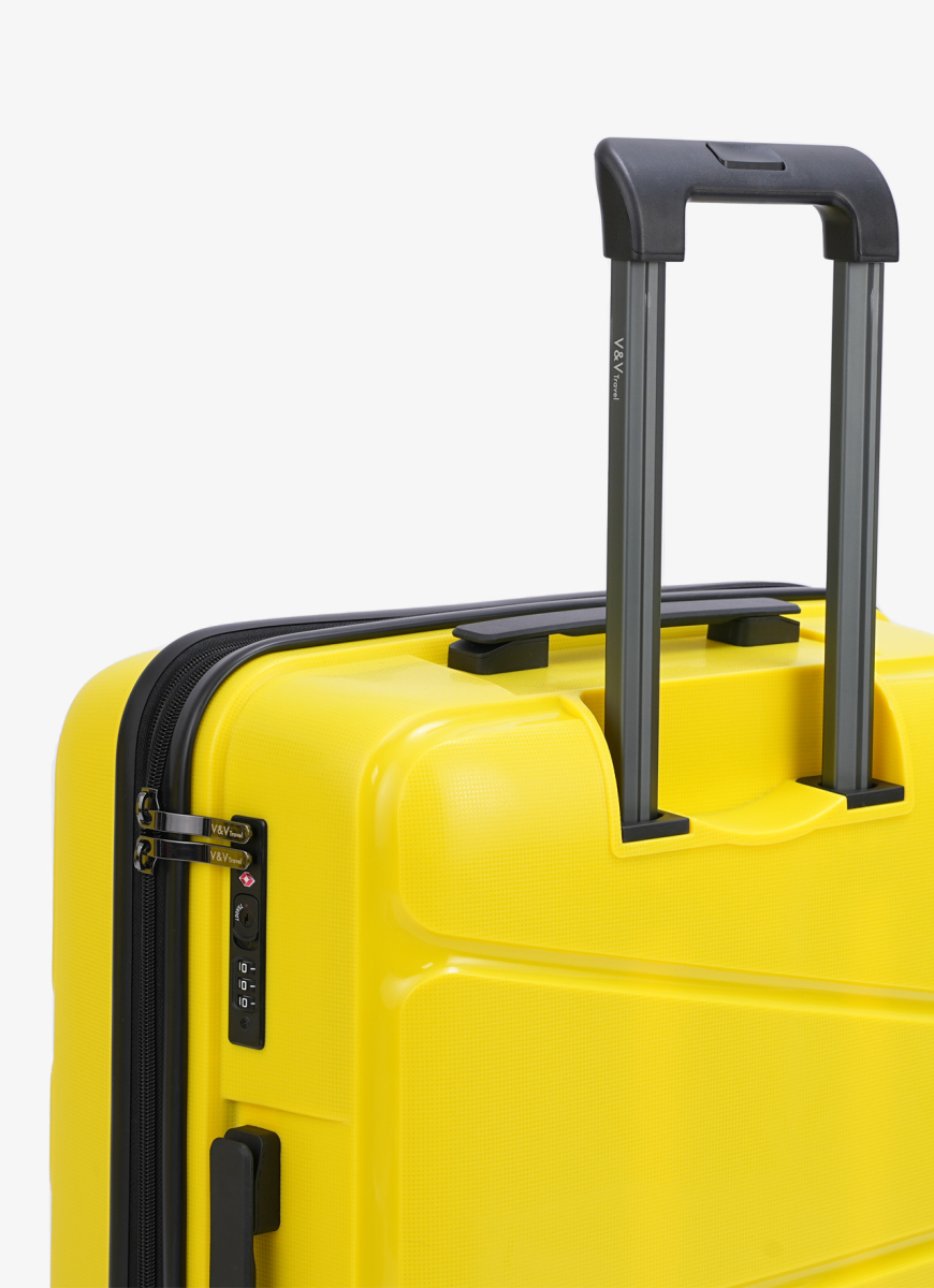 Set of 3 Suitcases and beauty case V&V Travel Peace 8011 - Yellow
