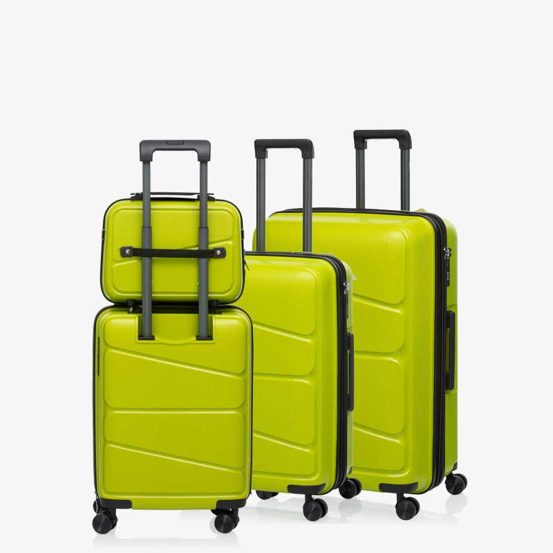 Set of 3 Suitcases and beauty case V&V Travel Peace 8011 - olive