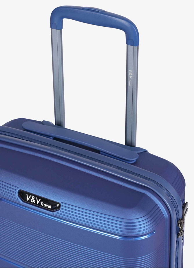 Suitcase V&V Travel Metallo 8023-55 Blue