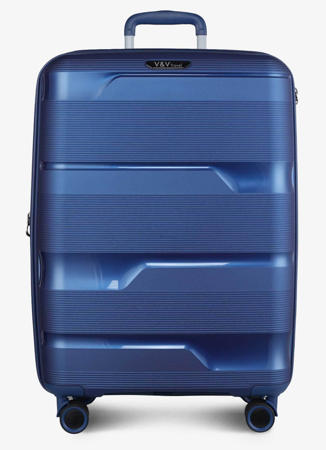 Suitcase V&V Travel Metallo 8023-65 Blue