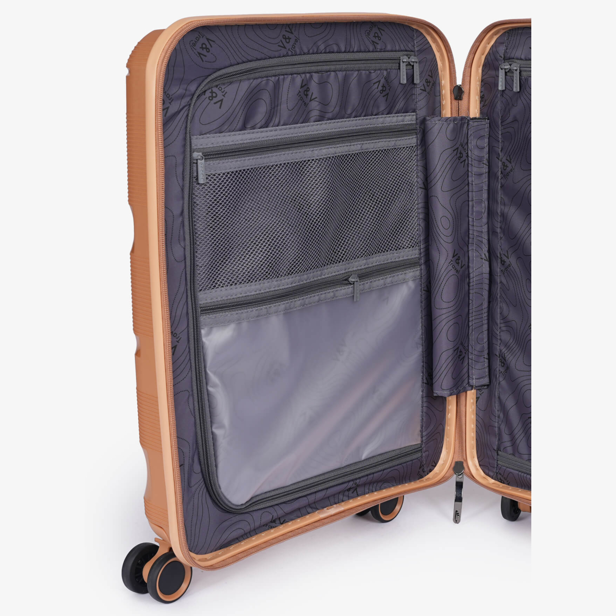 Suitcase V&V Travel Metallo 8023-55 Gold