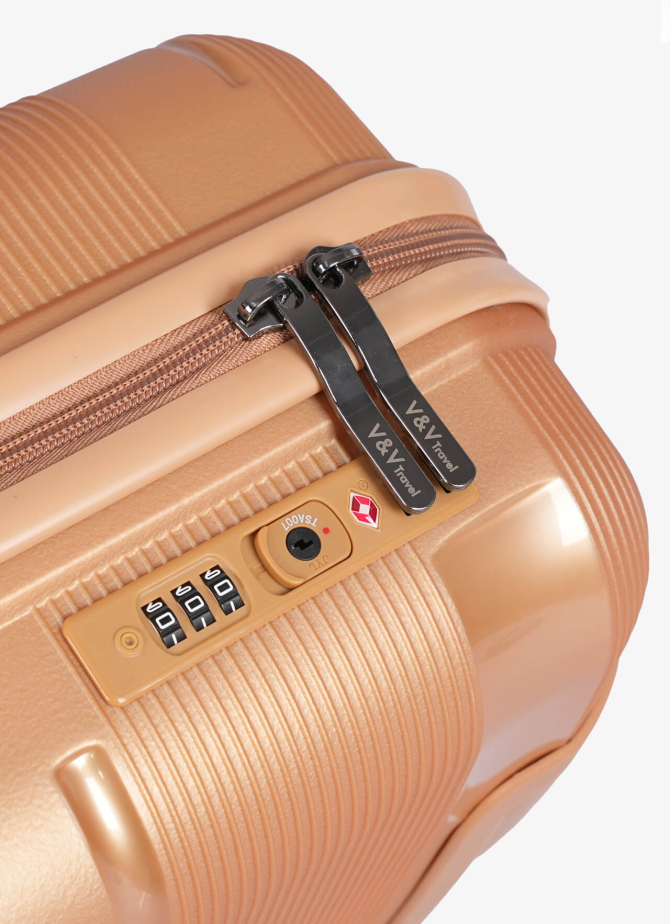 Suitcase V&V Travel Metallo 8023-65 Gold