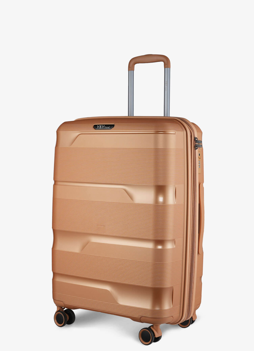 Suitcase V&V Travel Metallo 8023-65 Gold