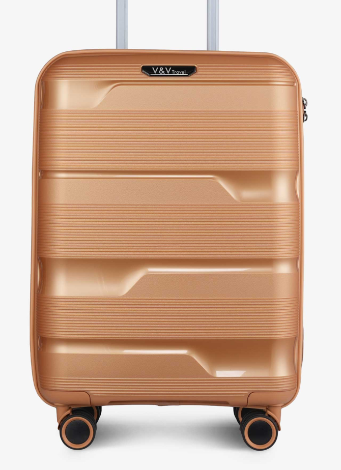 Suitcase V&V Travel Metallo 8023-65 Gold