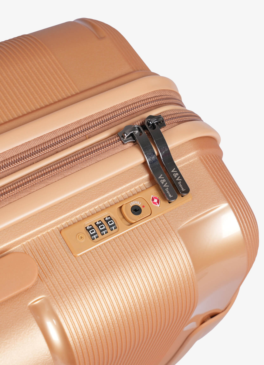 Suitcase V&V Travel Metallo 8023-75 Gold