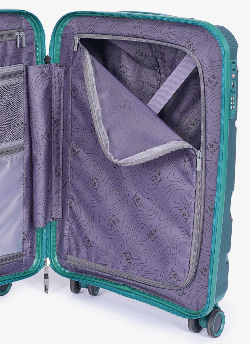 Suitcase V&V Travel Metallo 8023-65 Green