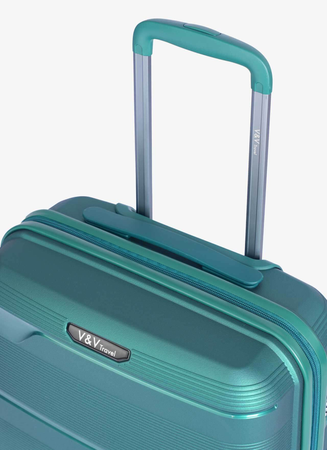 Suitcase V&V Travel Metallo 8023-65 Green