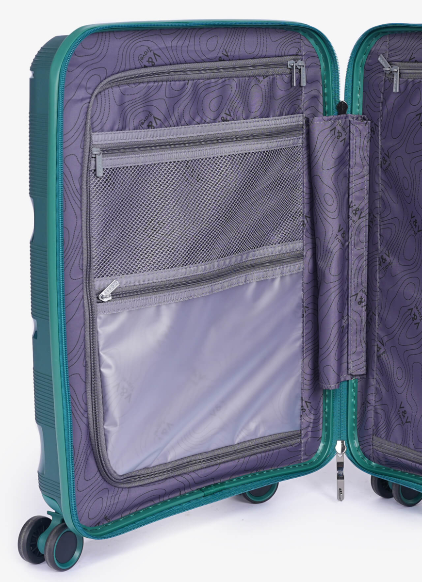 Suitcase V&V Travel Metallo 8023-65 Green