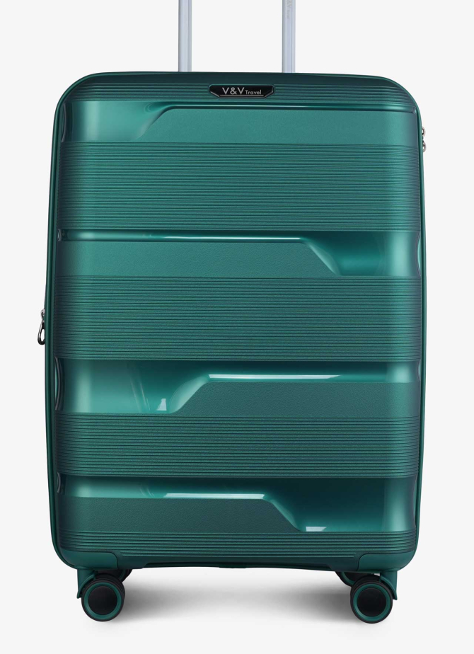 Suitcase V&V Travel Metallo 8023-65 Green