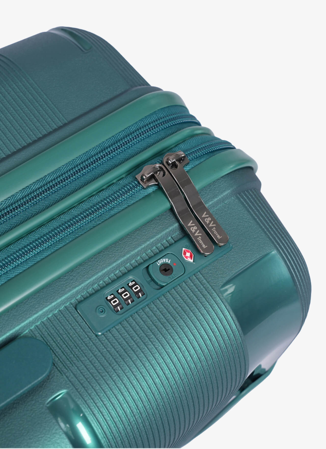 Suitcase V&V Travel Metallo 8023-75 Green