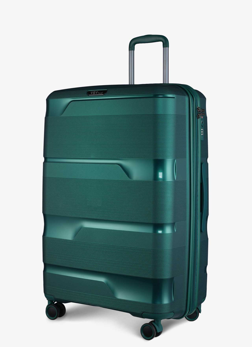 Walizka V&V Travel Metallo 8023-75 Green