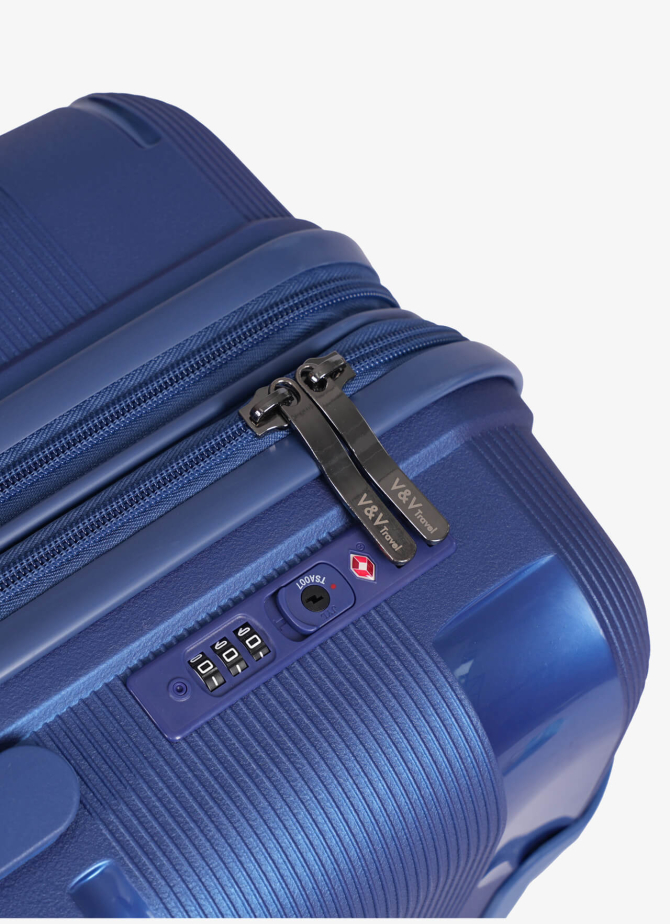 Zestaw 3 walizek V&V Travel Metallo 8023 - 3 Piece Set - Blue
