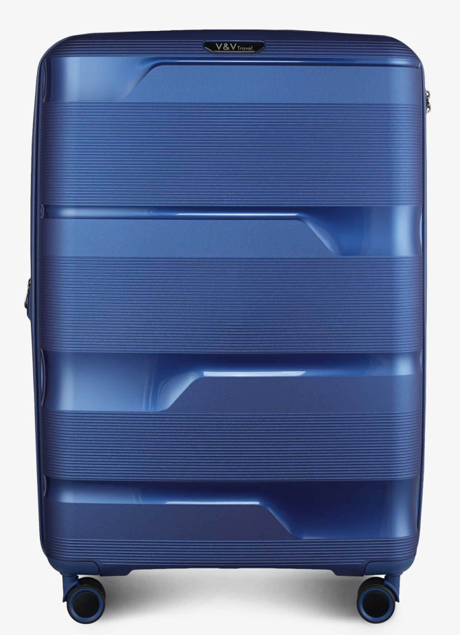 Zestaw 3 walizek V&V Travel Metallo 8023 - 3 Piece Set - Blue