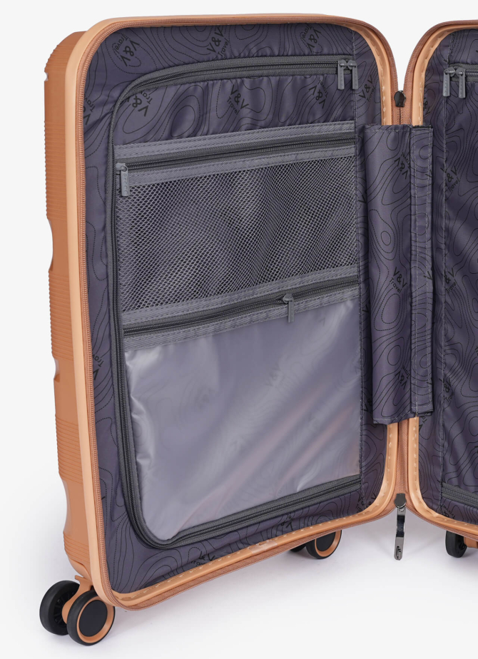 Set of 3 Suitcases V&V Travel Metallo 8023 - 3 Piece Set - Gold